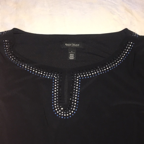WHBM Embellished Stretchy Knit Art Deco Dress - Picture 7 of 10